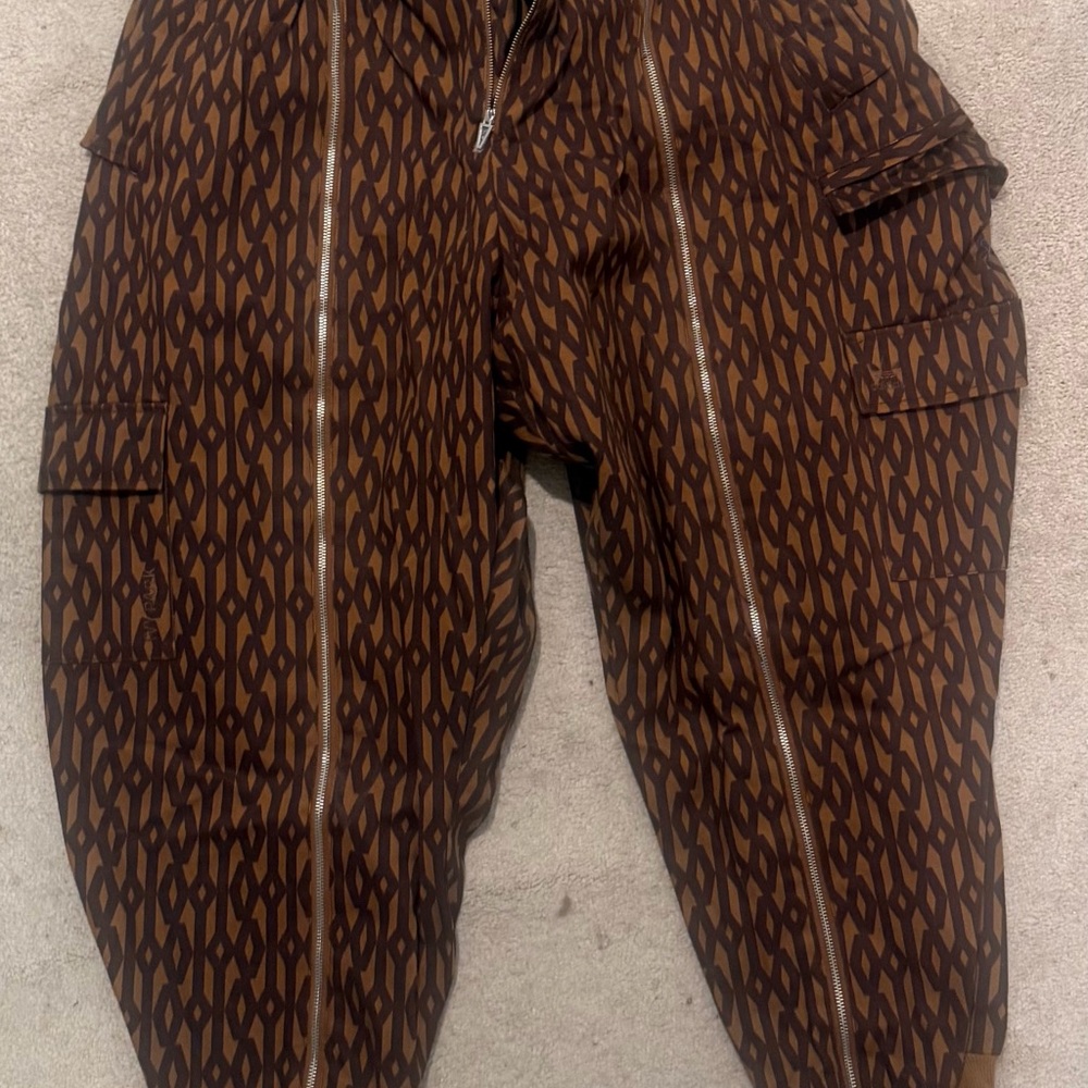 Adidas Ivy Park Stylish Women’s Brown Geometric Patterned Cargo Pants